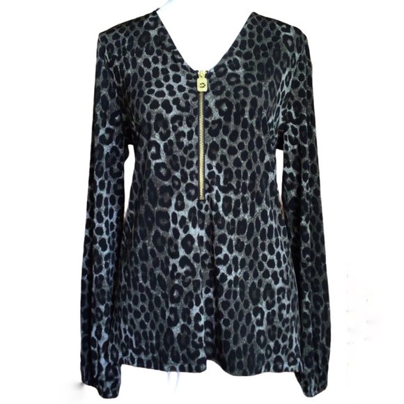 NWT - Michael Kors Cheetah Print Long Sleeve top Ivy (Size: S) - Picture 1 of 3